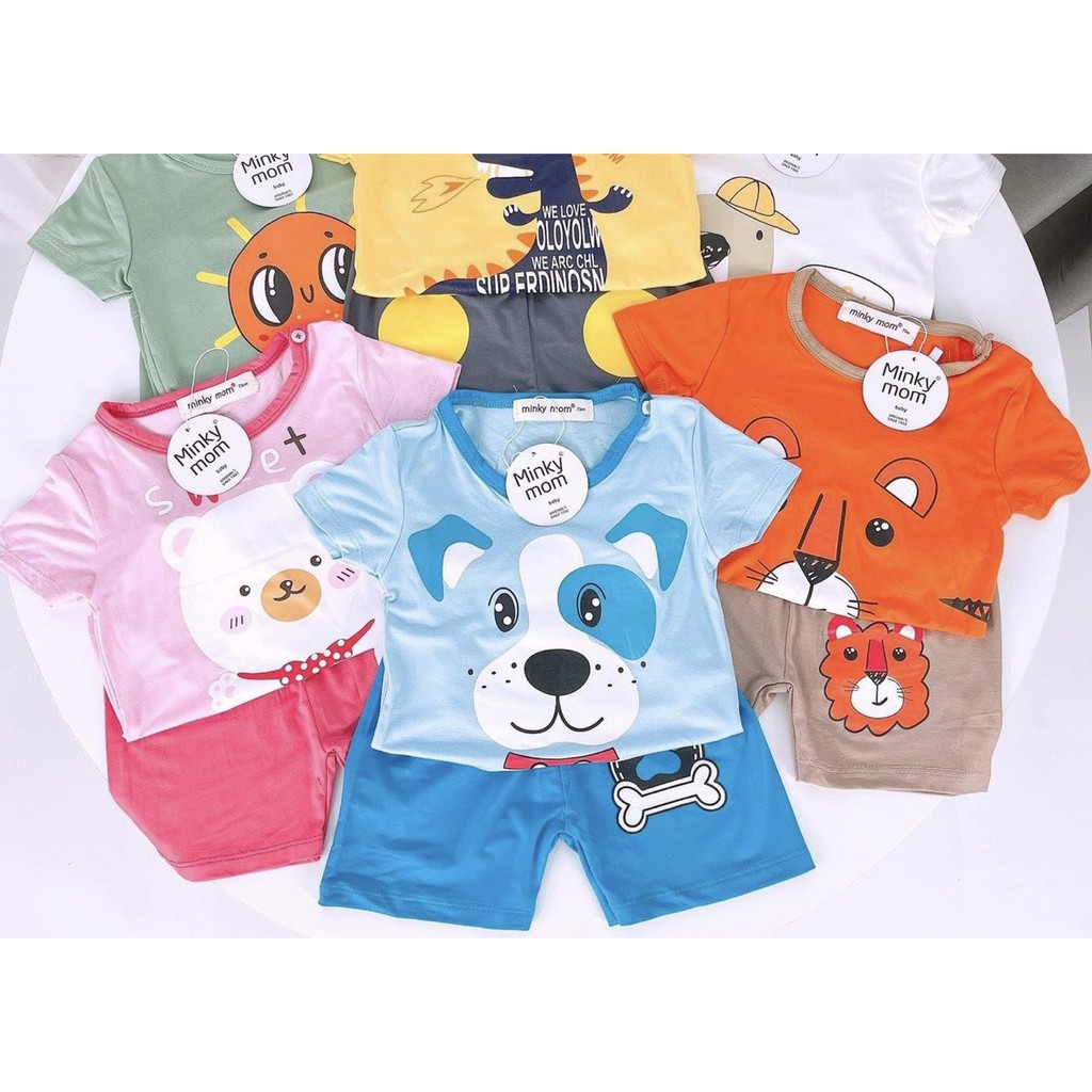 [SALE LỚN] BỘ MINKY MOM CHO BÉ TRAI, GÁI, CHẤT THUN LẠNH HÀN QUỐC CO GIẢN 4C