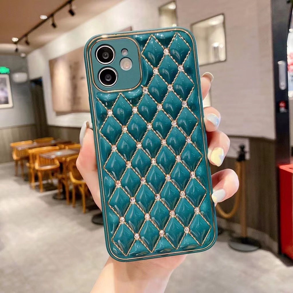 Ốp điện thoại silicon mềm mạ kim cương lấp lánh sang trọng thích hợp cho Iphone 11 12 Pro Max 13 Pro Max