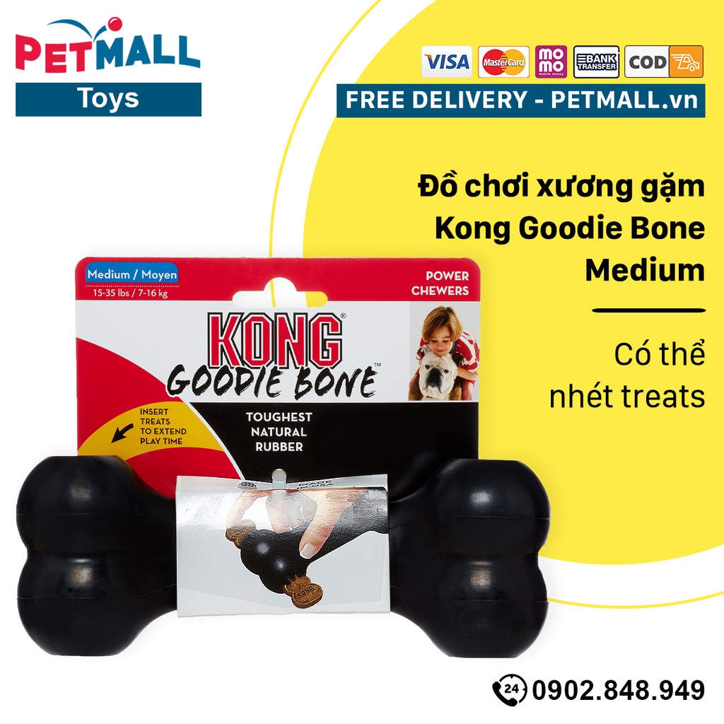 Đồ chơi xương gặm Kong Goodie Bone Medium - Có thể nhét treats Petmall