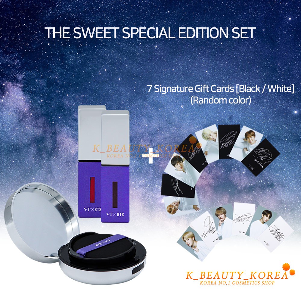 BTS x VT Cosmetics Cushion Special Set with BTS Photo Signature Card (The Sweet Special Edition SET)