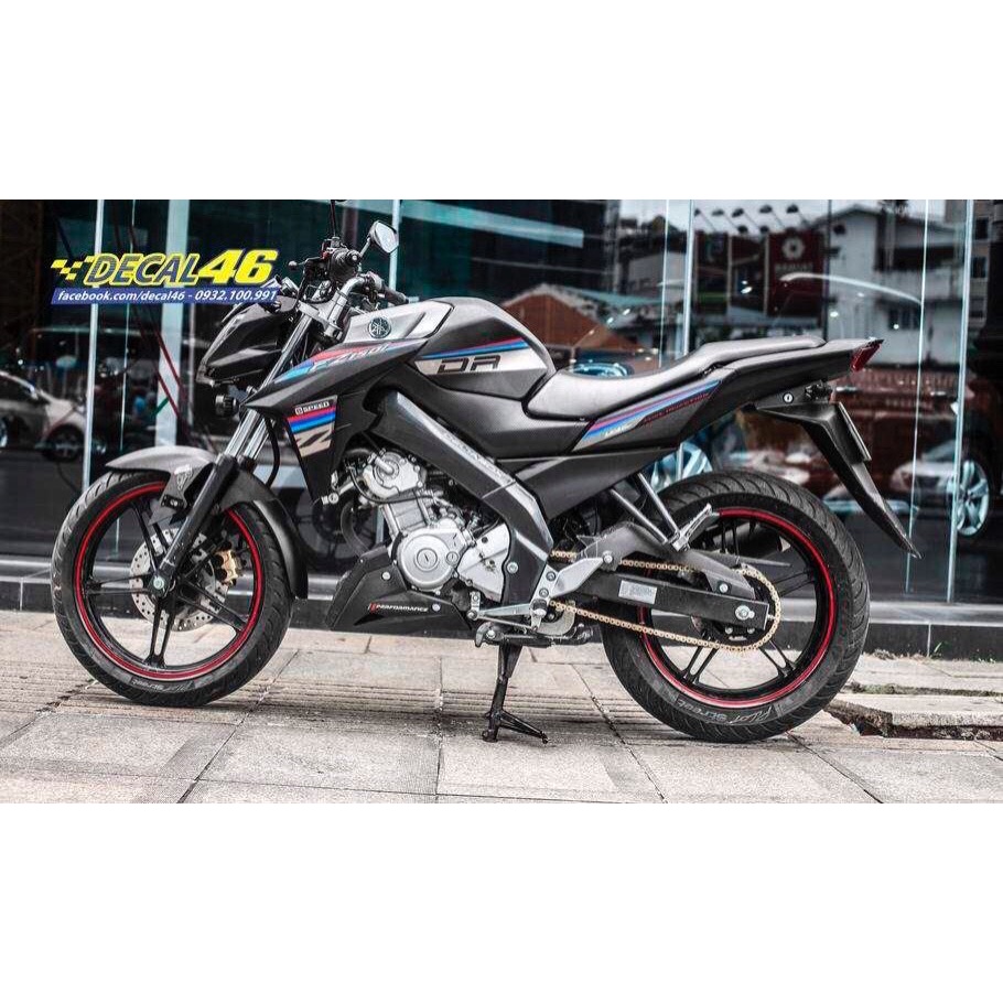 Tem Trùm FZ 150i đen nhám pha xanh đỏ,Team Decal FZ 150i đen nhám pha xanh đỏ