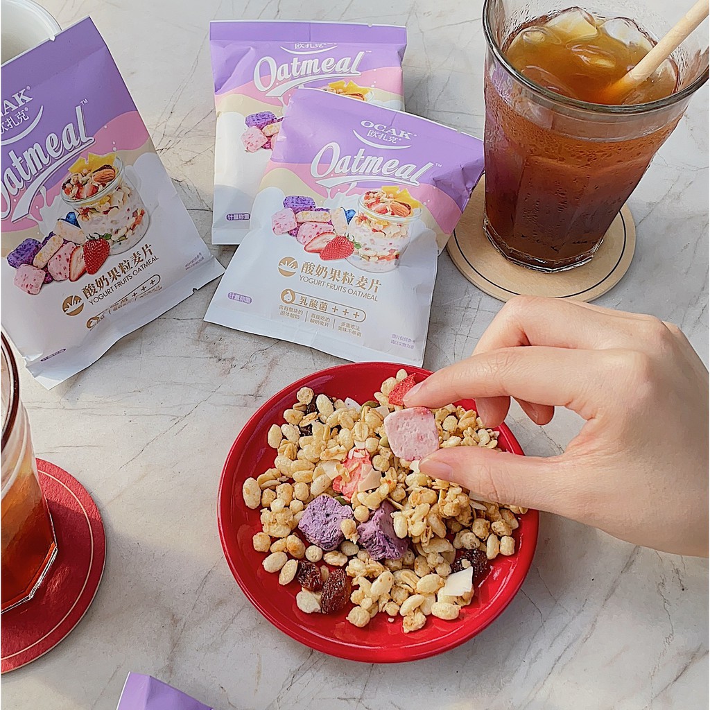 Ngũ cốc sữa chua ăn kiêng Ocak giảm cân Calbee gói 40g Granola siêu hạt thêm hạnh nhân và hoa quả Ankobe