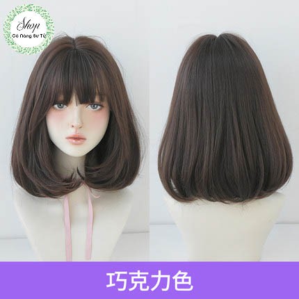 Tóc giả nữ nguyên đầu ngắn ngang vai – tóc bob giả cụp đuôi mái thưa Hot Trend - Cô nàng sư tử