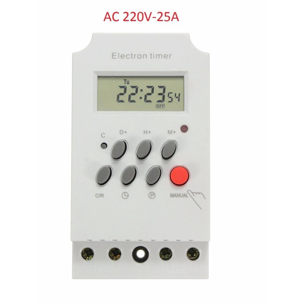 Timer điện tử 17 chương trình công suất lớn KG316T-II 25A/220V - Hàng nhập khẩu công tắc hẹn giờ kg316t ổ cắm hẹn giờ