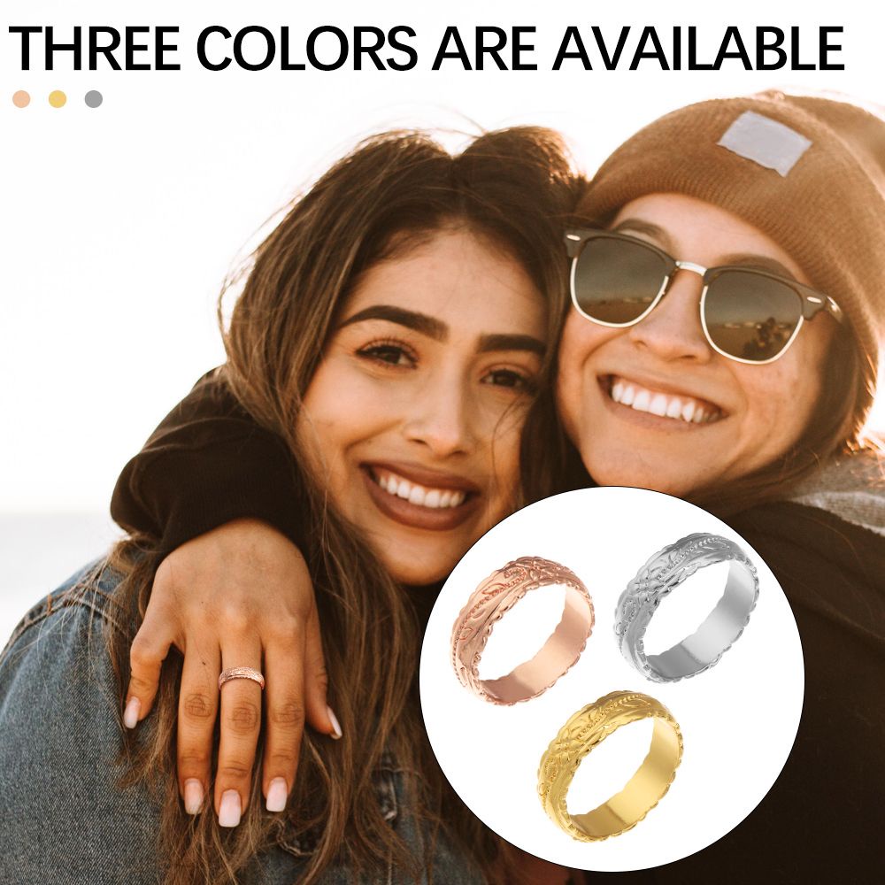 Nhẫn cưới chạm khắc hình hoa nhiều màu sang trọng cho nữ MIHAN1 Size 5-11 14k