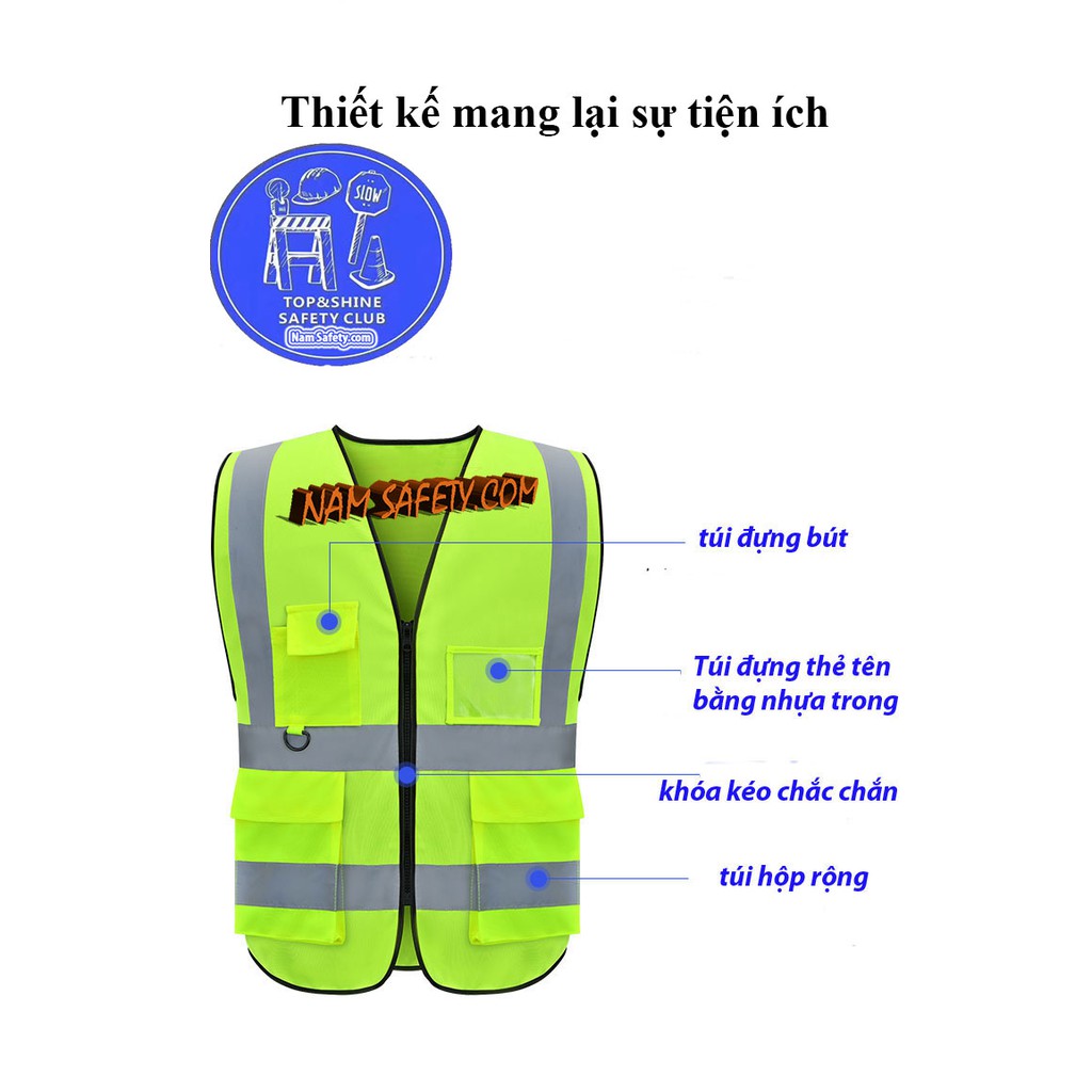 Áo Phản Quang Bảo Hộ Lao Động ,áo phản quang kỹ sư ,nhận in áo theo yêu cầu