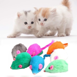 Đồ chơi chú chuột nhồi bông màu ngẫu nhiên có âm thanh tương tác tập cho mèo chốn thumbnail