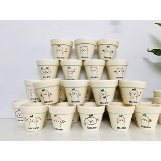 COMBO 5 Chậu Đất Nung Trồng Sen Đá Có Hình Vẽ