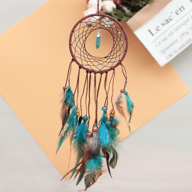 [Hàng sẵn] Chuông gió Dream Catcher Handmade Tròn Có Lông Vũ