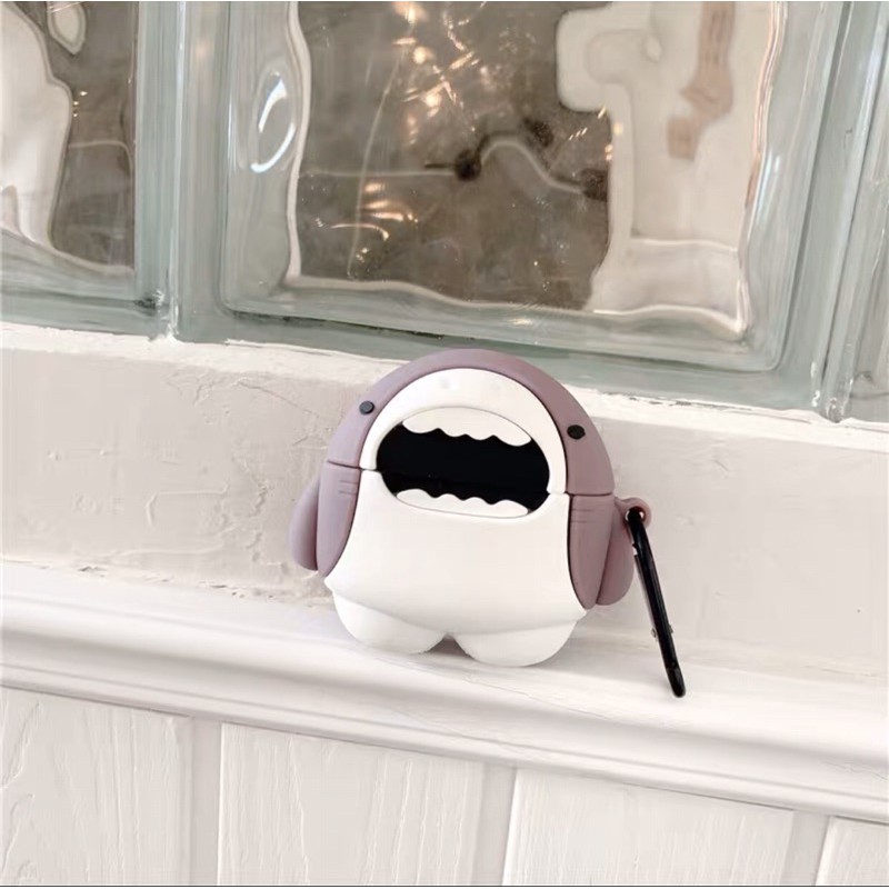 Vỏ Ốp Case Airpod 1/2/Pro Vỏ Ốp Cá Mập Trắng Siêu Đáng Yêu Ốp Bảo Vệ Tai Nghe Không Dây Bluetooth Airpod/i12/i9/i7/TWS..