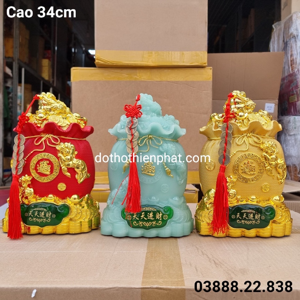 Túi vàng đựng tiền phong thủy màu đỏ mẫu mới loại 1