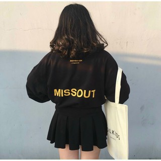 Áo sweater missout đen,áo sweater unisex