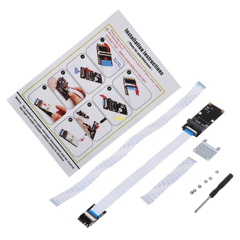 Bộ Chuyển Đổi M.2 (Ngff) Key A / E / A + E Sang Mini Pci-E Với Cáp Ffc Cho Pc Laptop