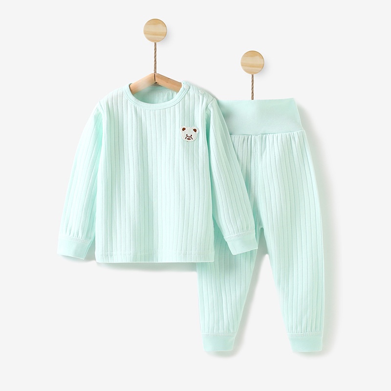 Bộ thu đông cotton dài tay cạp cao cho bé 0-3 tuổi, chất thun cotton cao cấp bền đẹp