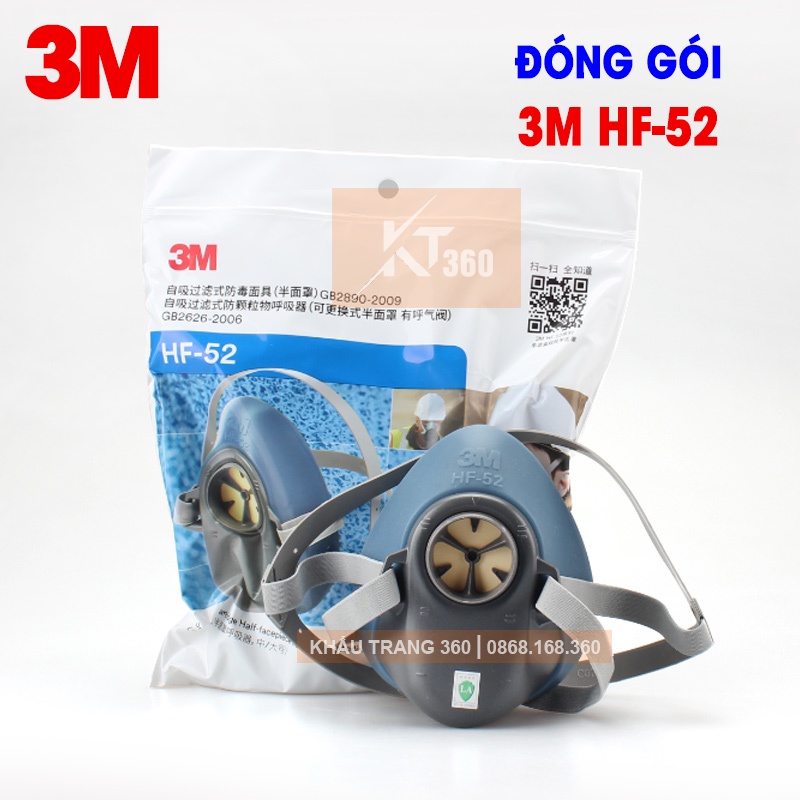 Mặt Nạ Phòng Chống Độc 3M HF-52. Mặt Nạ Phun Thuốc, Phun Sơn, Hóa Chất. Khẩu Trang Chống Bụi Mịn.