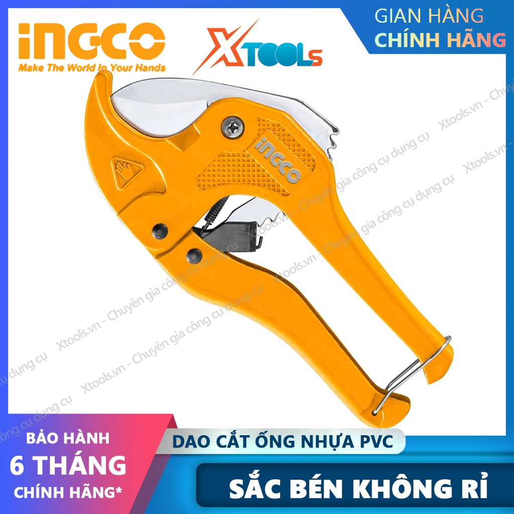 Dao cắt ống nhựa PVC chuyên dụng cao cấp INGCO thép không gỉ sắc bén tự động đóng mở cắt ống nước nhựa sửa chữa cơ khí