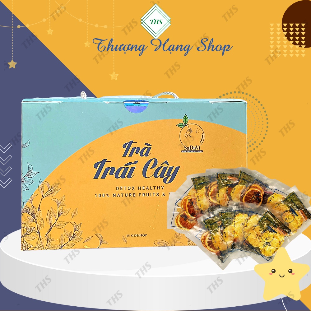 Trà trái cây detox Sadavi - Trà hoa quả sấy khô giảm mỡ, da đẹp - dáng xinh, an thần, giảm stress