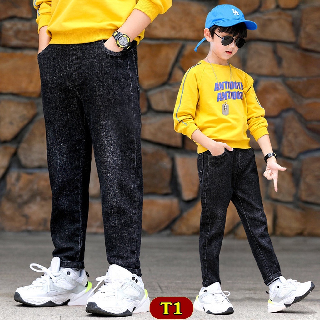Quần Jean Dài Cho Bé Trai. Chất Jean Denim Mềm Mịn Co Giãn, Mặc Thoải Mái