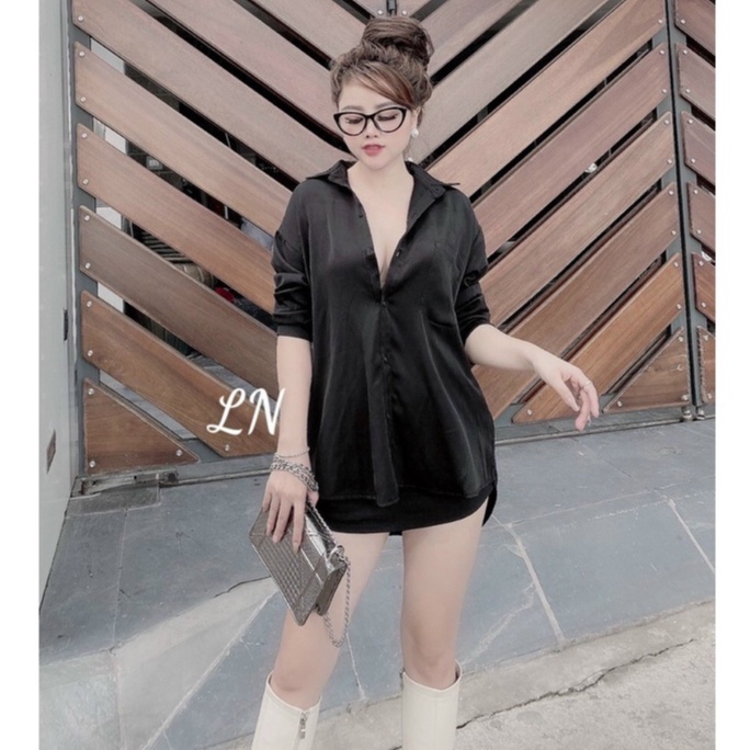 Áo sơ mi lụa công sở _ áo sơ mi nữ chất lụa Hàn