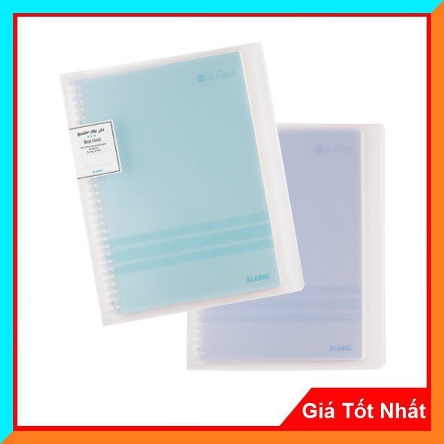 Sổ Dot Grid File Nhựa Kẹp Còng A4 - 40 tờ MS: 555 - Giấy Định Lượng Cao, Được In Offset Caro, Ruột Chấm Caro, Kẻ Ngang