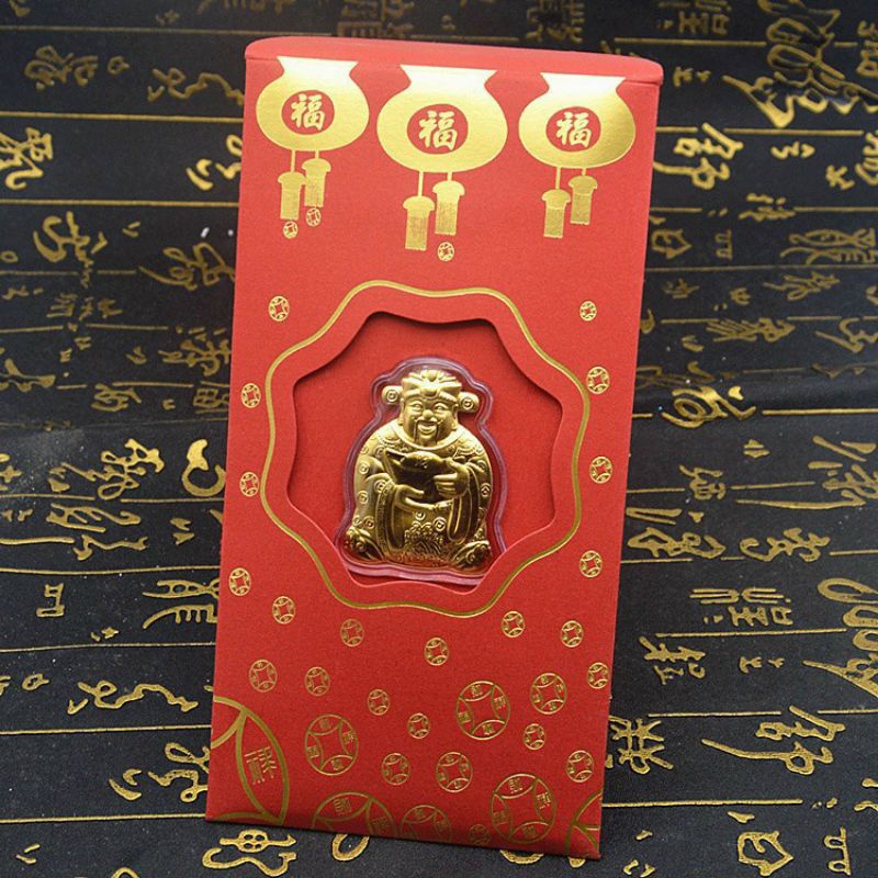 Bao Lì Xì Thần Tài Mạ Vàng 24k Cao cấp,,,