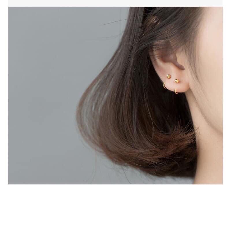 Bông Tai Vàng Nữ Dáng Móc C Kẹp Vành Nhiều Mẫu Mã Mới Không Gây Đau Tai, Phong Cách Hot Hit -Trang sức Vàng Bạc Hoà Thảo