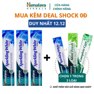 Set 3 kem đánh răng trắng sáng sau 2 tuần Himalaya Sparkling White 100g