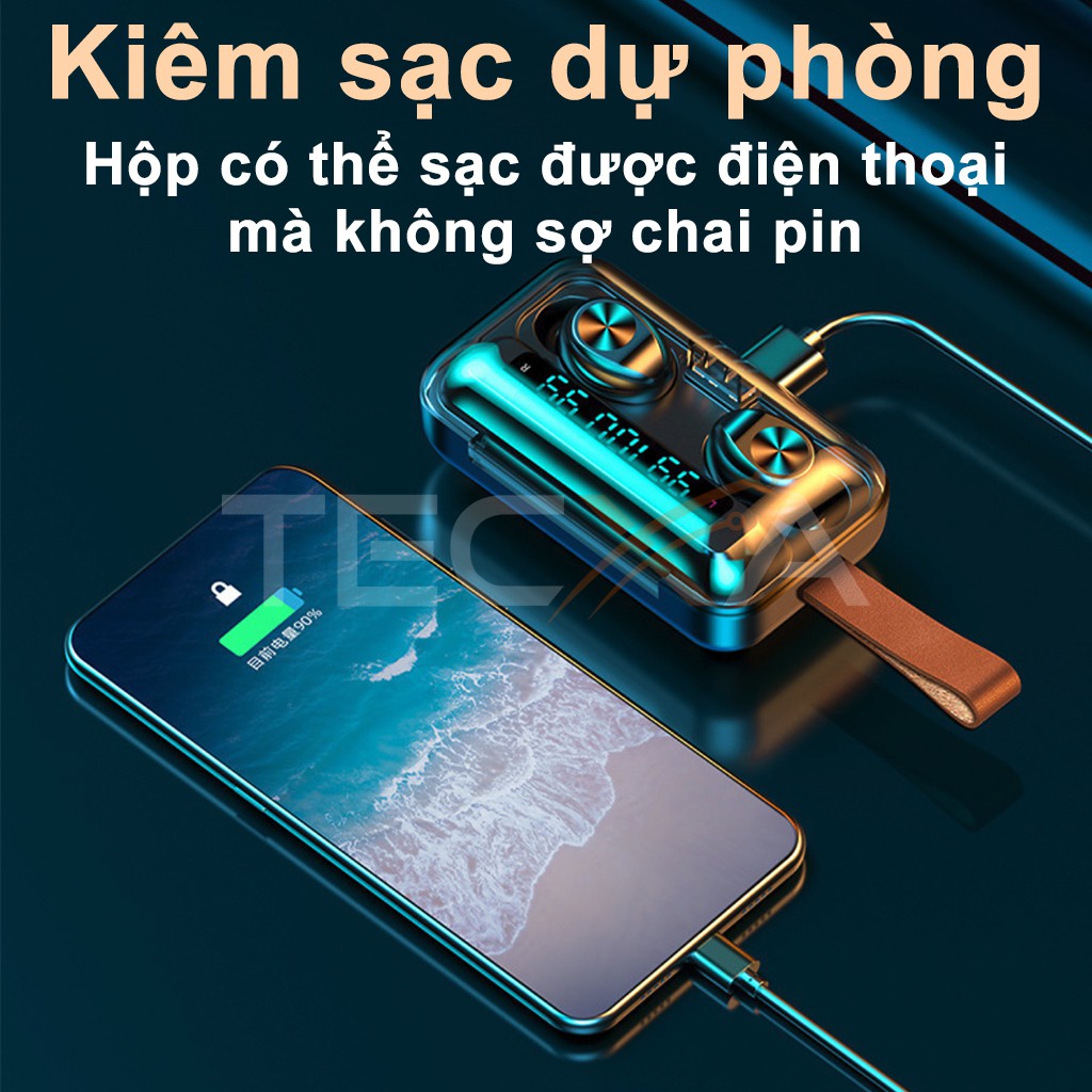 Tai nghe Bluetooth TWS AMOI F9 True Wireless phiên bản cao cấp cảm ứng kháng nước