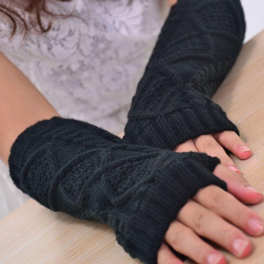 Găng Tay Dài Màu Trơn Giữ Ấm Cánh Tay Cho Nữ