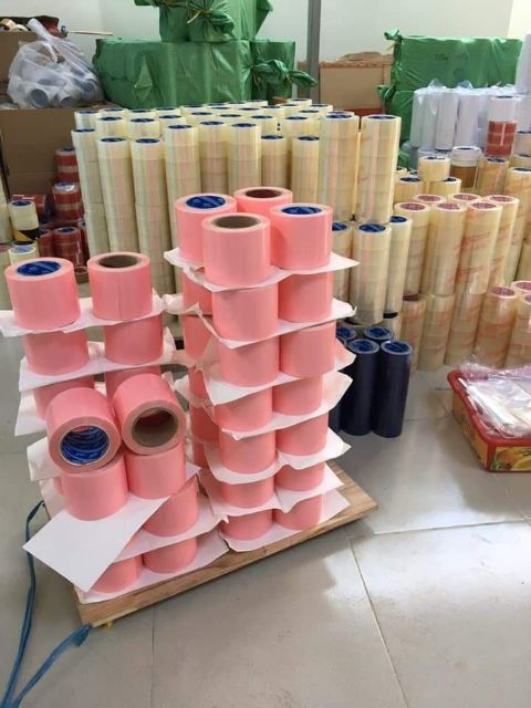 1 lốc 6 cuộn Băng keo OPP Trong/ Đục/ Cam, 200 Yard, 5F, Mic 50