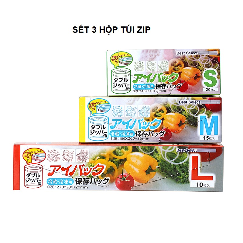 Túi Zip Đựng Thực Phẩm Phong Cách Nhật Bản Túi Đựng Thực Phẩm An Toàn Tiện Dụng Tái Sử Dụng - Gia Dụng SmartSun