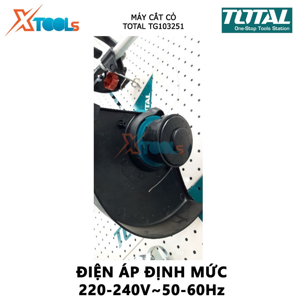 Máy cắt cỏ TOTAL TG103251 máy cắt cỏ dùng điện có điện thế 350W,Điện áp định mức 220-240V~50-60Hz, 11000rpm, 250mm, 1.2m