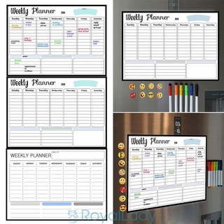 #ROYALLADY#Magnetic Whiteboard Creative Refrigerator Sticker Rewritable Weekly Planner