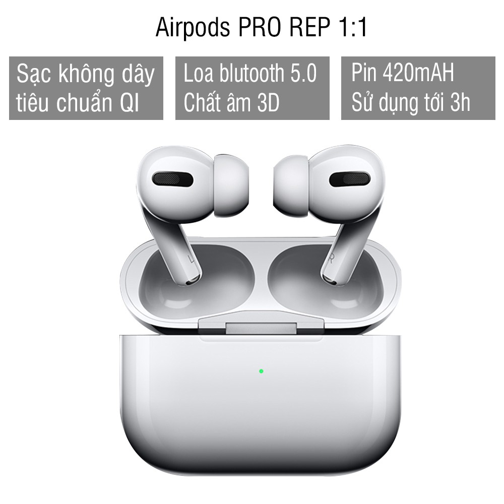 Tai nghe Airpods 2, Airpods Pro Bluetooth 5.0 - Sạc Không Dây - Cảm biến tháo tai dừng nhạc, pin 5h, Bảo hành 1 đổi 1