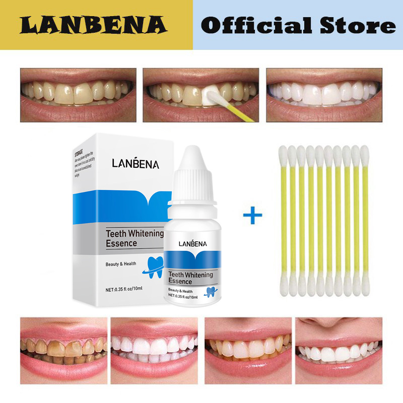 LANBENA Serum làm trắng răng vệ sinh miệng tẩy mảng bám do hút thuốc hiệu 10ml