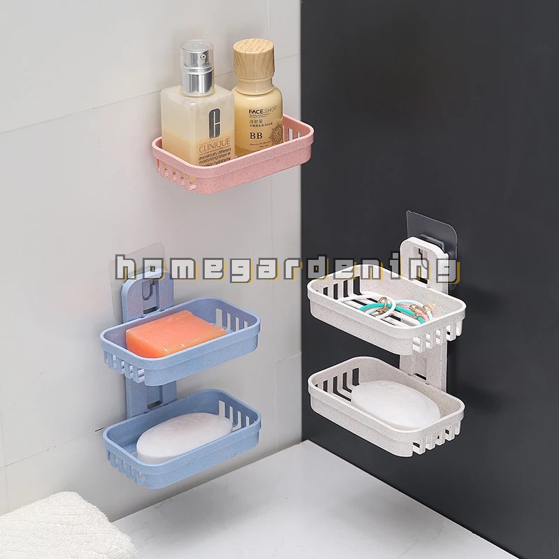 Giá đỡ xà phòng hai tầng gắn tường không cần đục lỗ