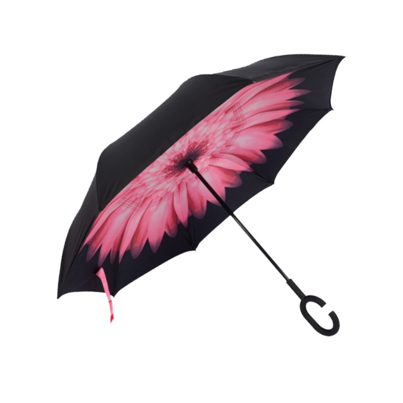 Ô Dù Che Mưa Nắng Tay Cầm Chữ C Bằng Sợi fiber