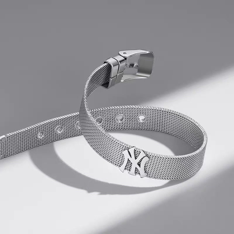 Vòng Tay Tình Nhân, Vòng Tay MLB Logo Chất Liệu Titan Không Rỉ, Không Bay Màu