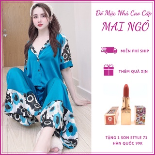 Bộ Ngủ Nữ Tiểu Thư Cộc Tay Mặc Thu Đông - Đồ Bộ Lụa/Đũi Pijama Quần Dài Mặc Ở Nhà Nữ, Nhiều Mẫu Dễ Thương, MAI NGÔ