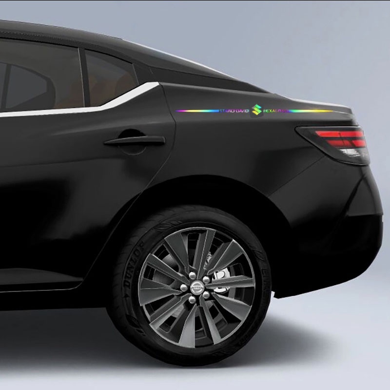 Tem Phản Quang 7 Màu Trang Trí Cho Ô-Tô Xe Hơi Suzuki Swift Samurai Vitara Jimny Baleno Sx4 Ciaz Celerio XI7 Samurai Vitara Baleno Sx4 ERTIGA