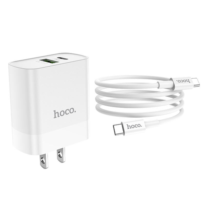 Sạc nhanh iphone 18w HOCO C80 PD+ QC3.0 Sạc nhanh 18w đầu chia iphone -type-c chính hãng