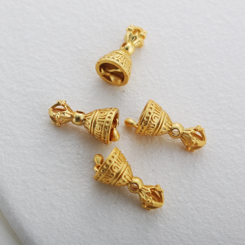 Chuông Cài Tóc Bằng Đồng 18k Lỗ Lớn 8 * 15mm Chuyên Dụng Làm Đồ Trang Sức diy