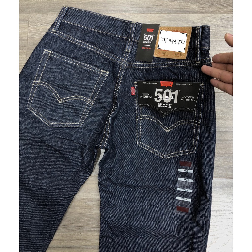 Quần Jean nam LV 501 ống suông S13 (Chất vải không co dãn,ống quần 20cm,made in cambodia) | BigBuy360 - bigbuy360.vn