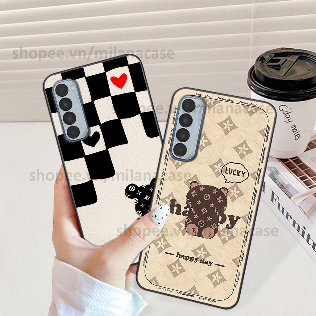 Ốp Oppo Reno4 /  Reno4 Pro / Reno 4 gấu be@rBrick gấu Teddy Kaws siêu đẹp, phong cách, cá tính