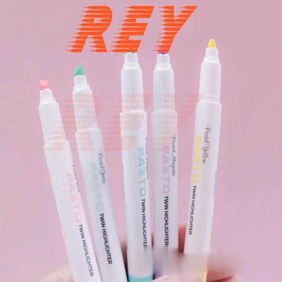 HỘP 5 màu bút dạ quang tông màu pastel nhẹ nhàng HL-016 𝑻𝒉𝒊𝒆̂𝒏 𝑳𝒐𝒏𝒈