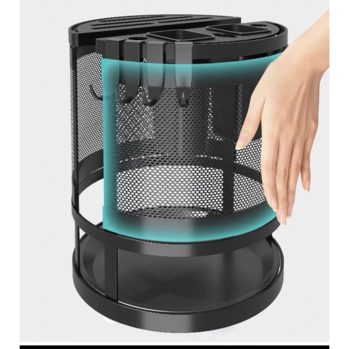 Khay để dao thớt tròn, giá đựng đồ dùng nhà bếp đa năng xoay 360 độ với chất liệu thép không gỉ, giá để đồ thông minh