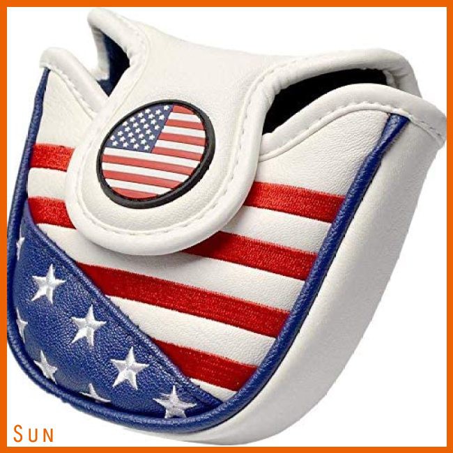 【sun】Golf Putter Head Cover Magnetic Mallet Blade Headcover Star Stripes Eagle Flag Design Magnet Closure