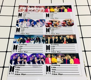 Nhãn vở BTS 32 cái