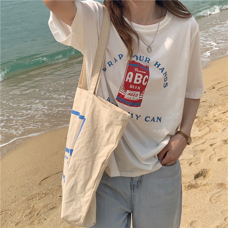 Áo thun tay ngắn cổ tròn dáng rộng nhiều màu sắc tùy chọn phong cách mùa hè mới trẻ trung dành cho bạn nữ