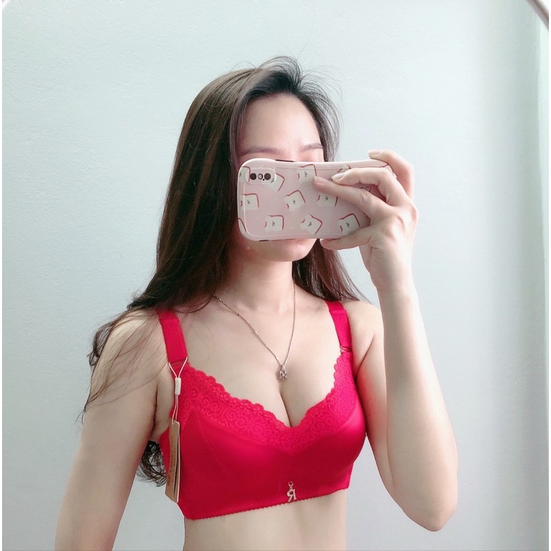 Áo lót nữ ren lụa đệm siêu dày 5cm mặc áo dài siêu nâng siêu đẩy ngực LABRA (D-03)